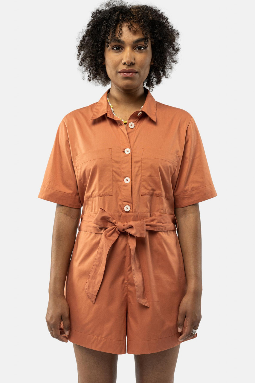 MELA Sanela Damen Jumpsuit Coral Koralle Orange