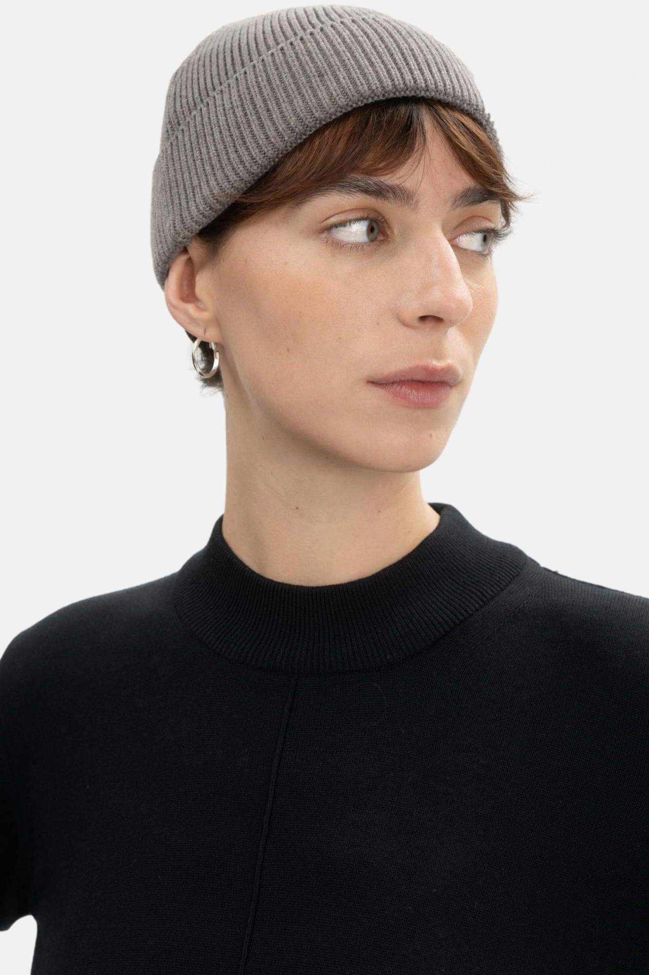 MELA kurze Rippstrick Mütze RAFI Braun Meliert Dockermütze GOTS Organic