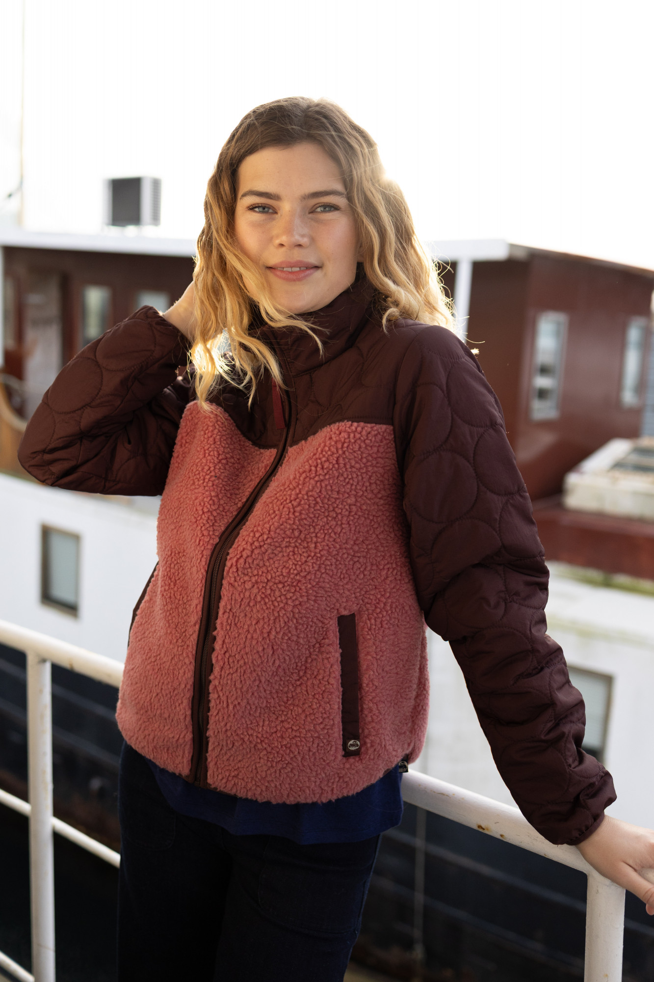Danefae Danehazel Übergangsjacke Rose Bordeaux Rot Fleecejacke Stepp