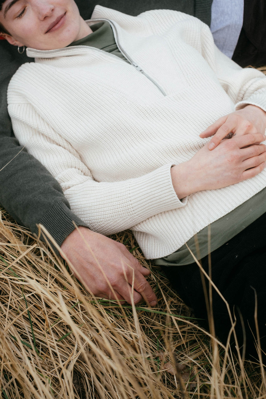 MELA Rippstrick Troyer KIMAYA Damen Natur Weiß Baumwolle Nachhaltig