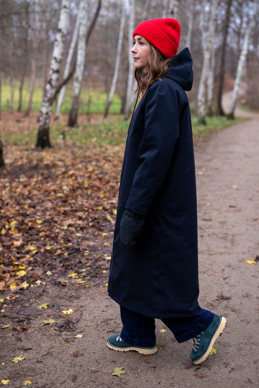 Danefae Wintermantel Daneroyal Damen Schwarz Regenjacke Steppjacke Extra Lang