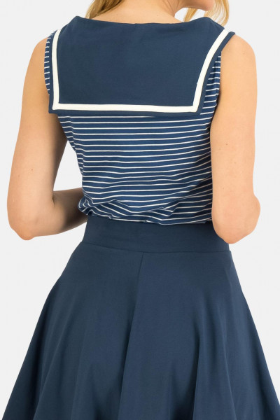 Blutsgeschwister Damen Matrosenshirt Blau gestreift Swallowheart Sailorgirl Matrosenhemd