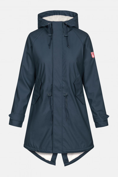 Derbe Friese Tidaholm Damen Regenmantel Dunkelblau Gefüttert Derbe Friese Tidaholm Damen Regenmantel Dunkelblau Gefüttert