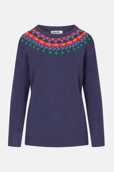 Danefae Danemerry Damen Strickpullover Grau Blau