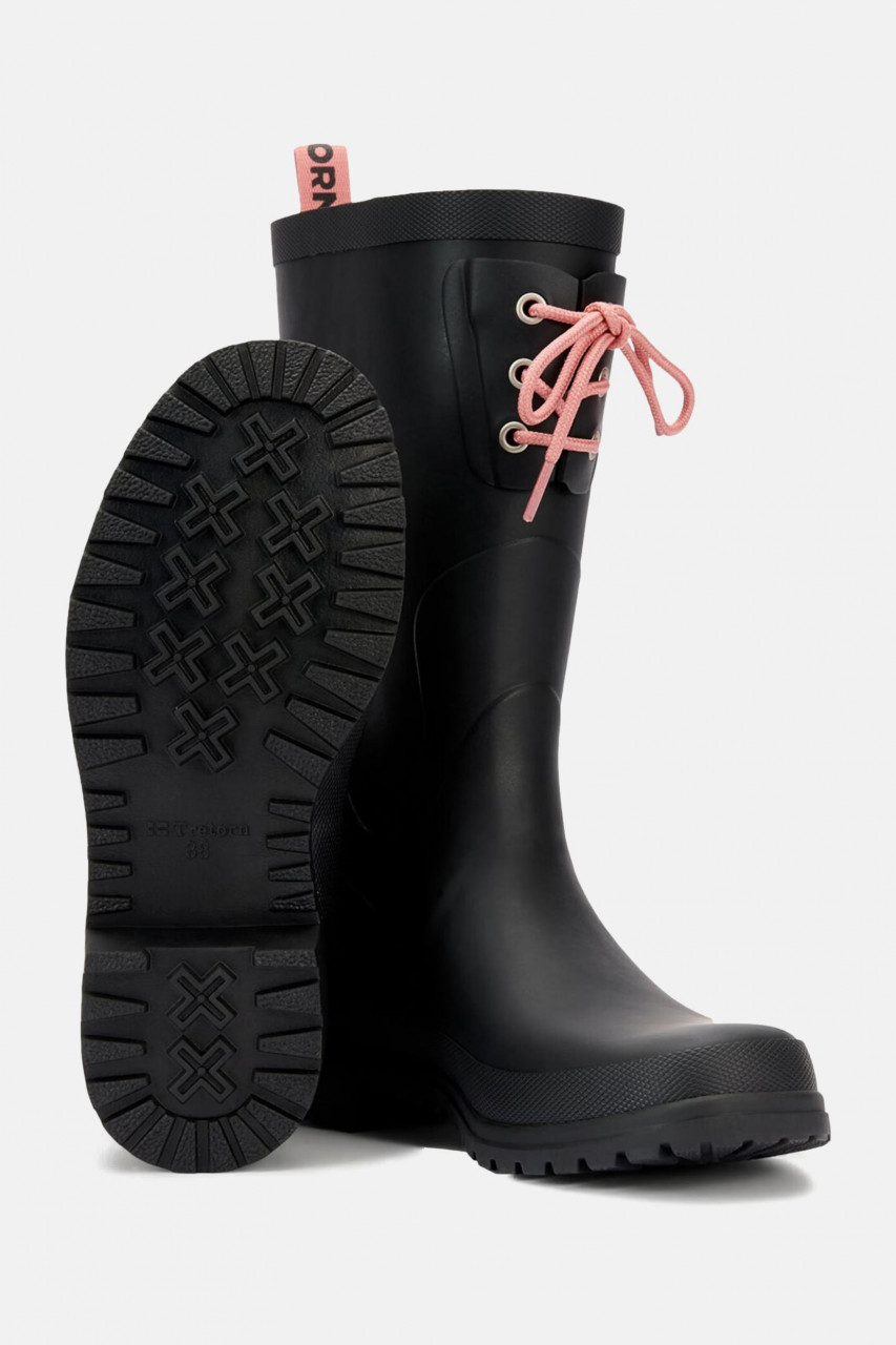 Schwarzer Gummistiefel  - Seitenansicht
