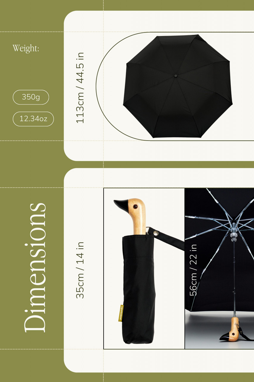 Original Duckhead Regenschirm Schwarz