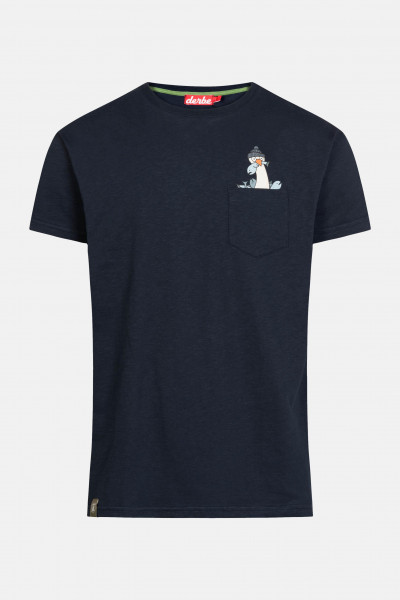 Cleptomanicx Herren T-Shirt Embro Gull Sky Captain Dunkelblau Möwe 