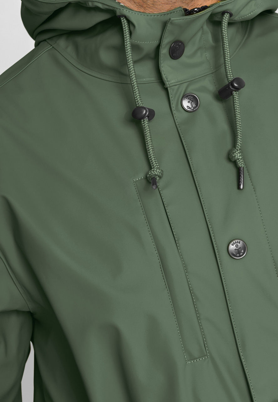 Detailbild von Regenjacke Passby Fisher Oliv Grün für Herren von derbe
