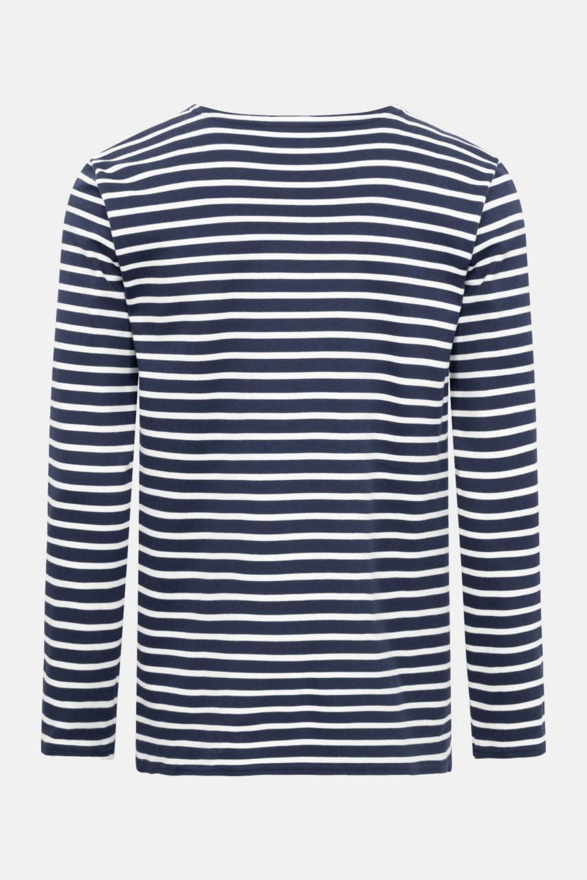 Hanseheld Streifenshirt Herren Marine-Natur Langarm Blau Weiß GOTS Organic