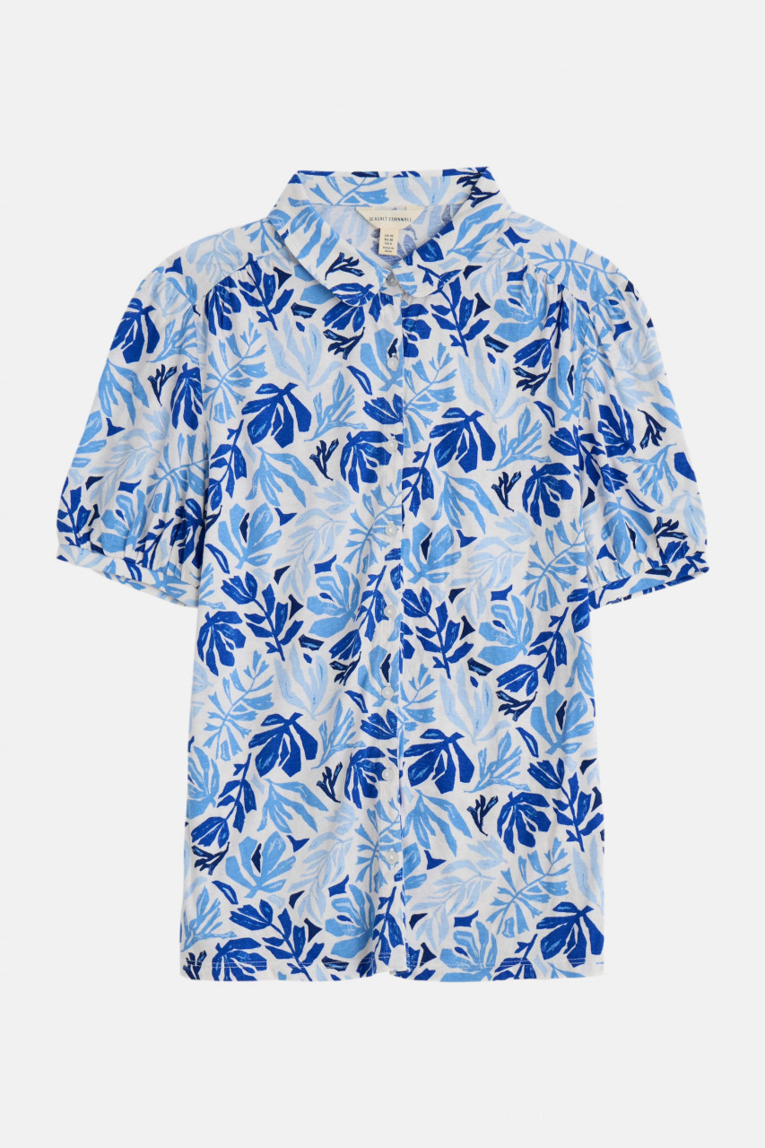 Seasalt Cornwall Embrace Bluse Blau Weiß Floral Seaweed