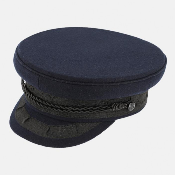 Prinz-Heinrich-Mütze Wolle Blau Schwarz