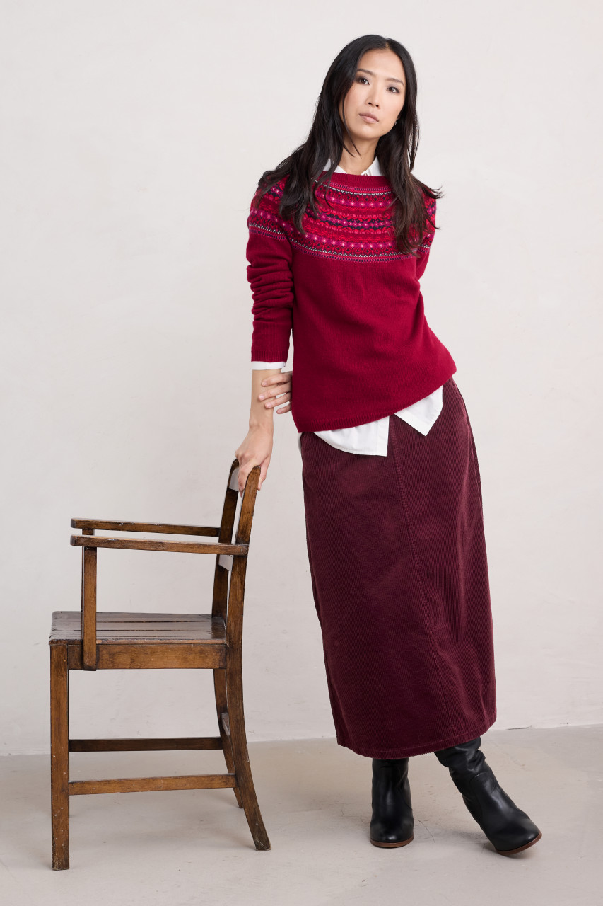 Seasalt Cornwall Pullover Seas Edge Damen Rot Blau Fairisle