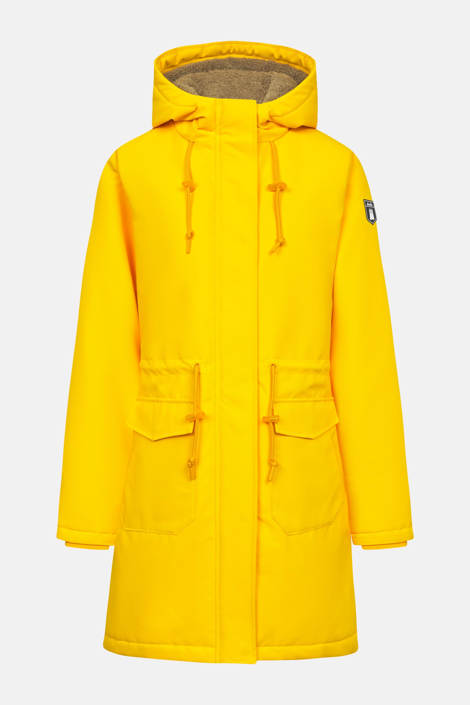 Derbe Winterjacke Friese Festholm 90er Damen Gelb Warm Gefüttert