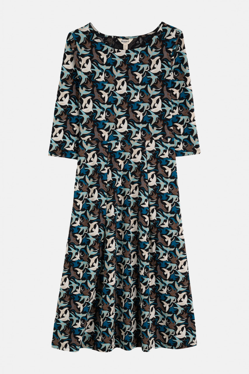 Seasalt Kleid Wild Bouquet Damen Blau Vogel Onyx