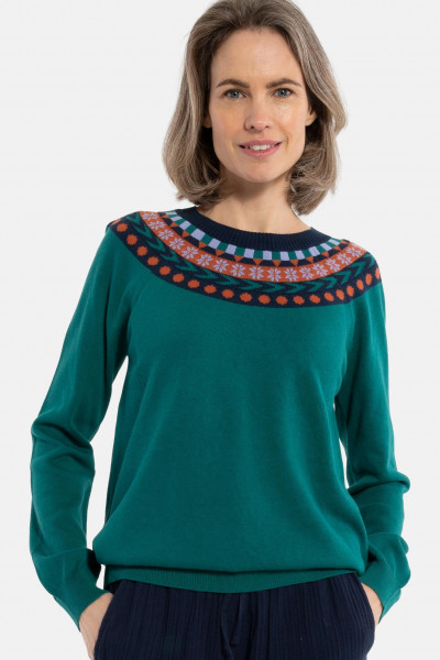 Danefae Danemood Strickpullover Petrol Grün Baumwolle