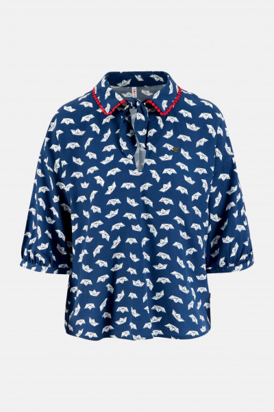 Blutsgeschwister Strict Leisure Damen Bluse Schiff Print Blutsgeschwister Strict Leisure Damen Bluse Schiff Print