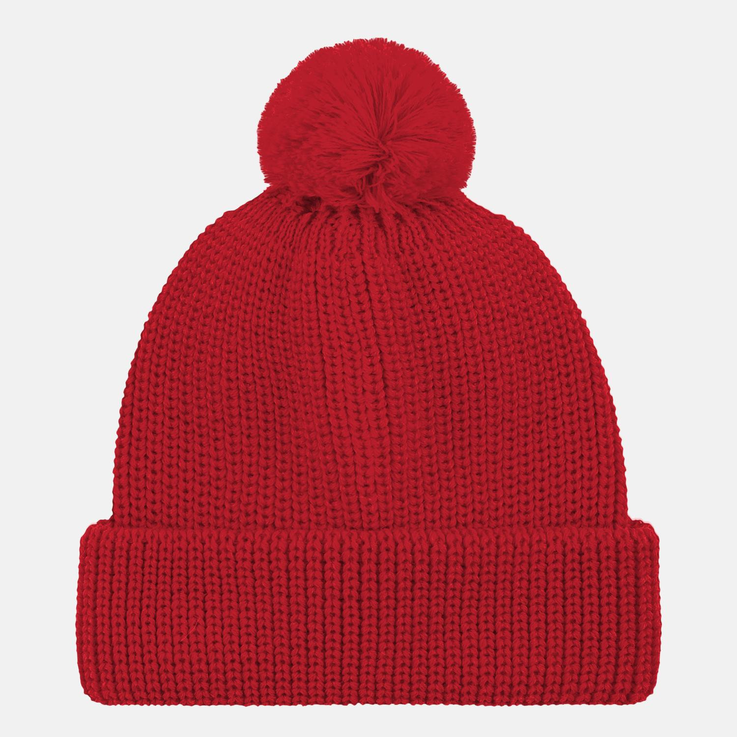 Pudelmütze Wolle Rot für Unisex von Hanseheld