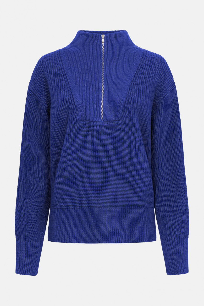 MELA Rippstrick Troyer KIMAYA Damen Blau Bold Baumwolle GOTS Organic