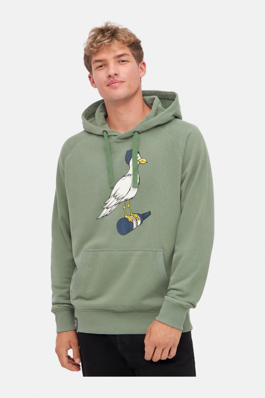 Derbe Hoodie Sturmmöwe Herren Grün Pullover GOTS