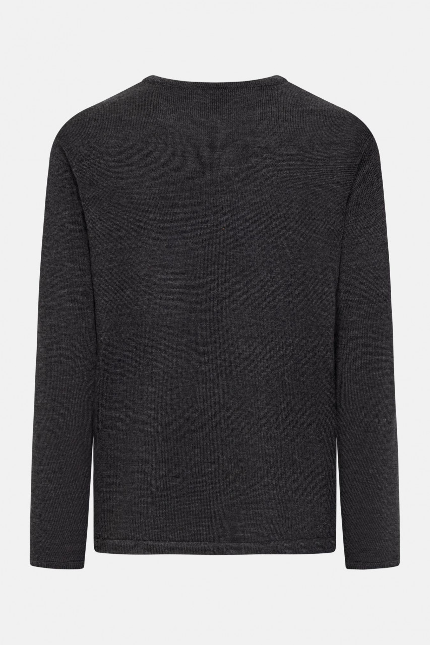 Hanseheld Herren Strickpullover Merino Anthrazit Grau