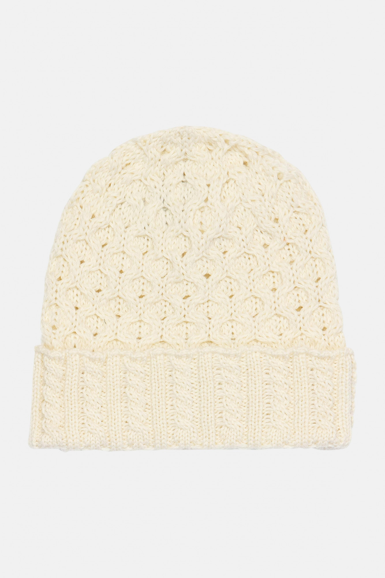 IrelandsEye Aran Hat Mütze Natural Weiß