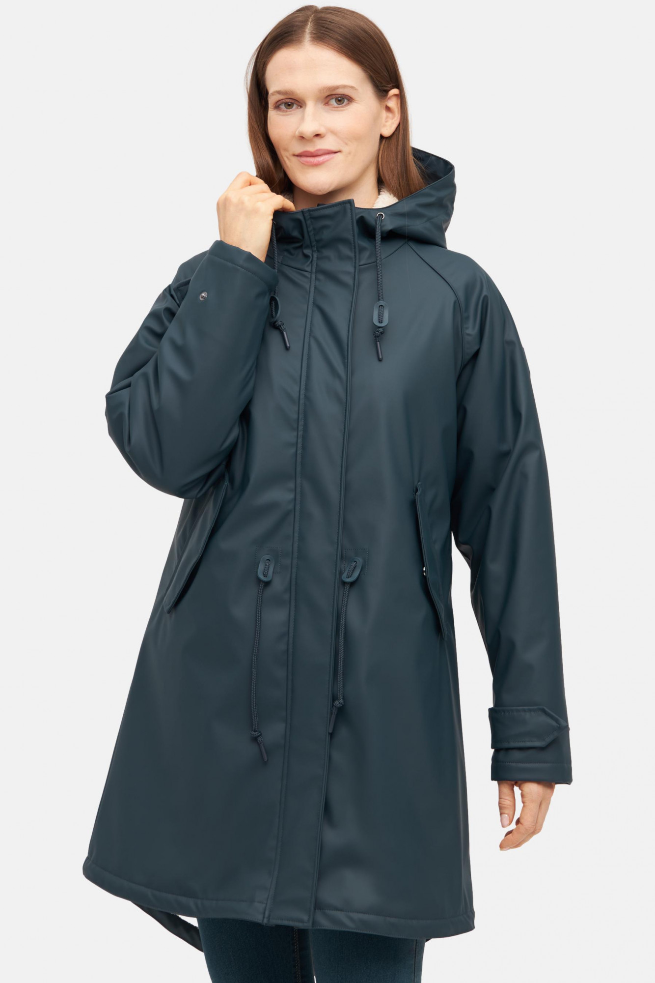 Regenjacke Blau Friese Tidaholm von derbe - Model-Bild