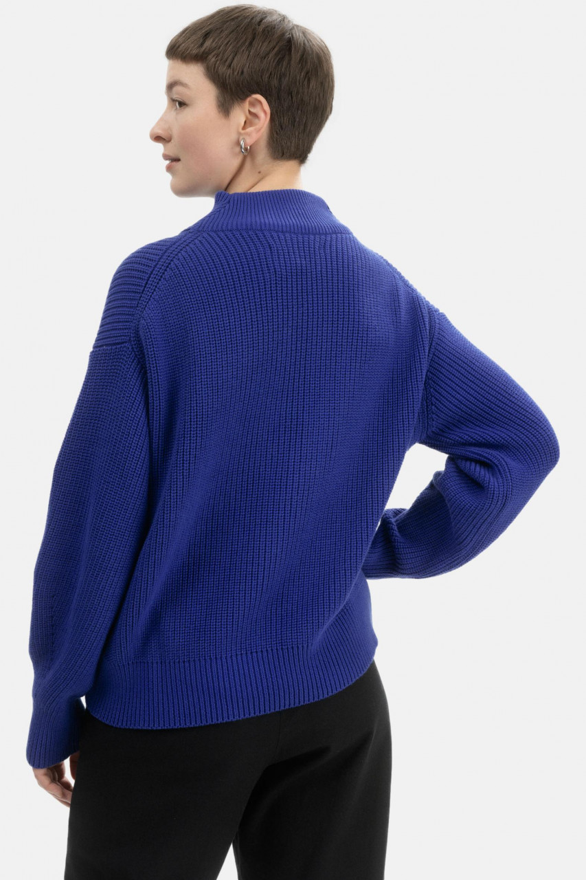 MELA Rippstrick Troyer KIMAYA Damen Blau Bold Baumwolle GOTS Organic