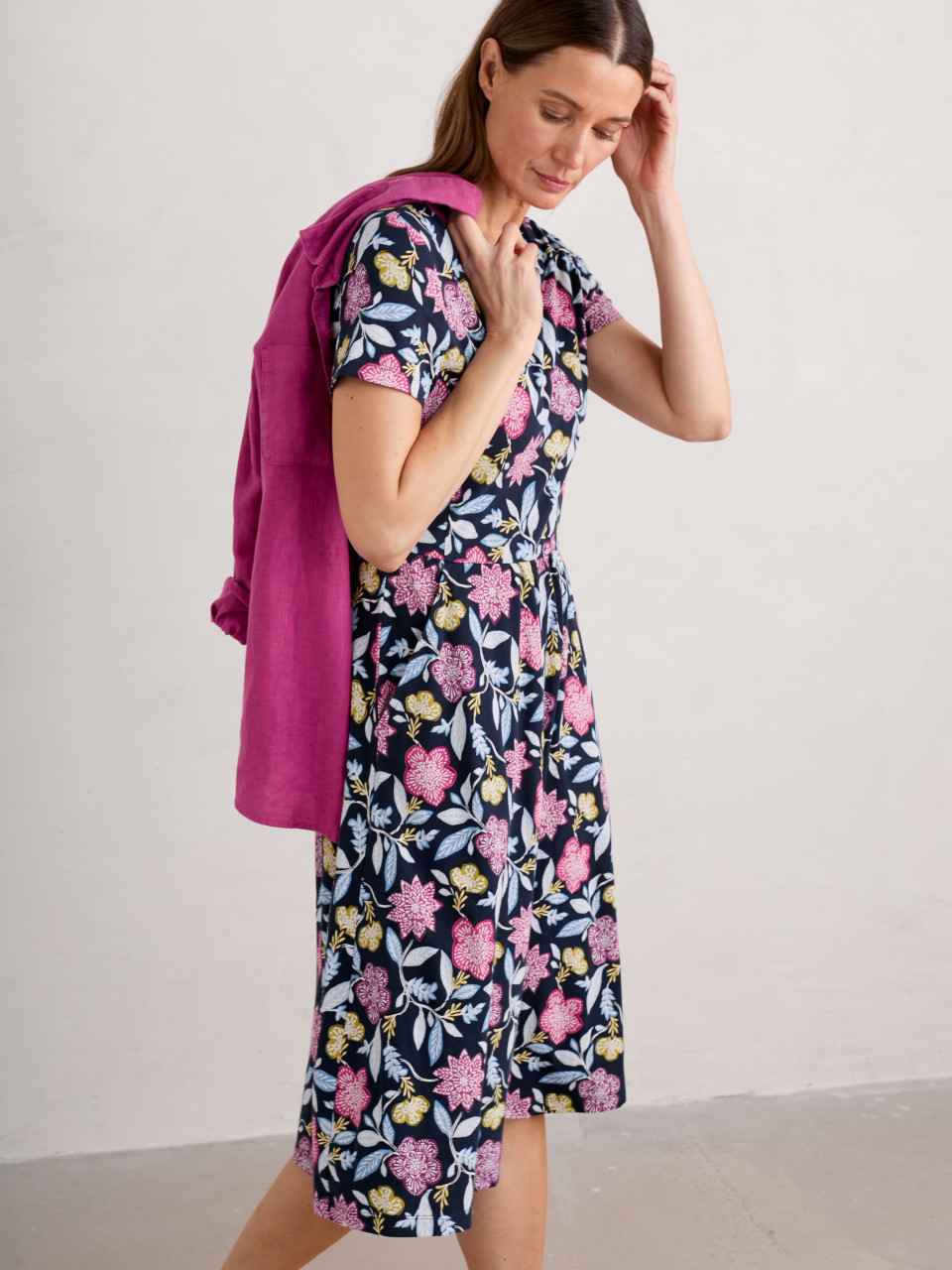 Seasalt Cornwall Kleid April Damen Blau Rosa Blumen