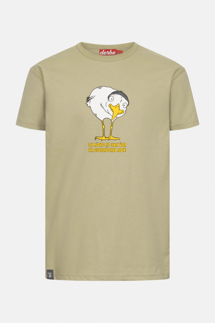 Derbe T-Shirt Brötchenmöwe Herren Hellgrün GOTS Organic
