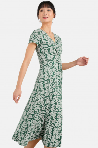 Seasalt Cornwall Chapelle Damen Kleid Grün Blumen Floral GOTS Seasalt Cornwall Chapelle Damen Kleid Grün Blumen Floral GOTS