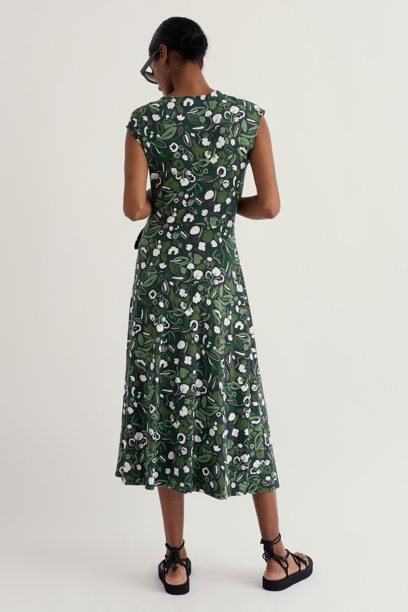 Seasalt Cornwall Fettling Damen Kleid Oliv Grün Weiß Blau Blumen