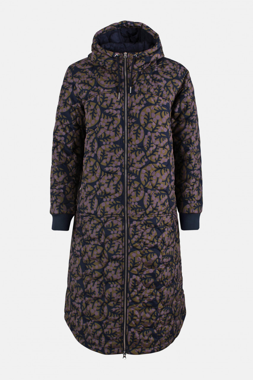 Danefae Steppmantel Danedrama Damen Dunkelblau Lila OlivThermojacke Lang