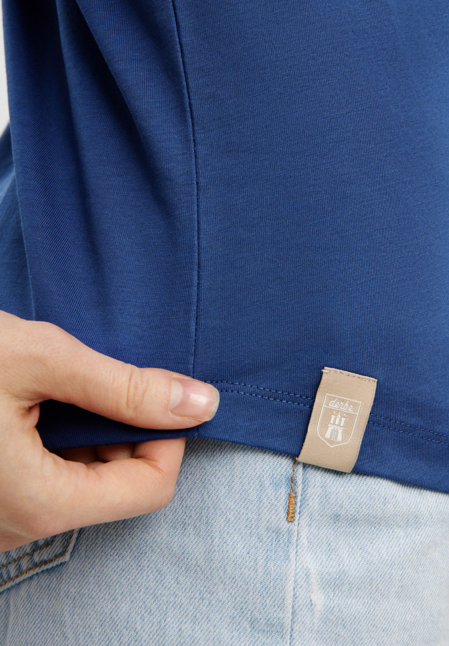 Derbe T-Shirt Meeressonne Damen Blau GOTS Organic