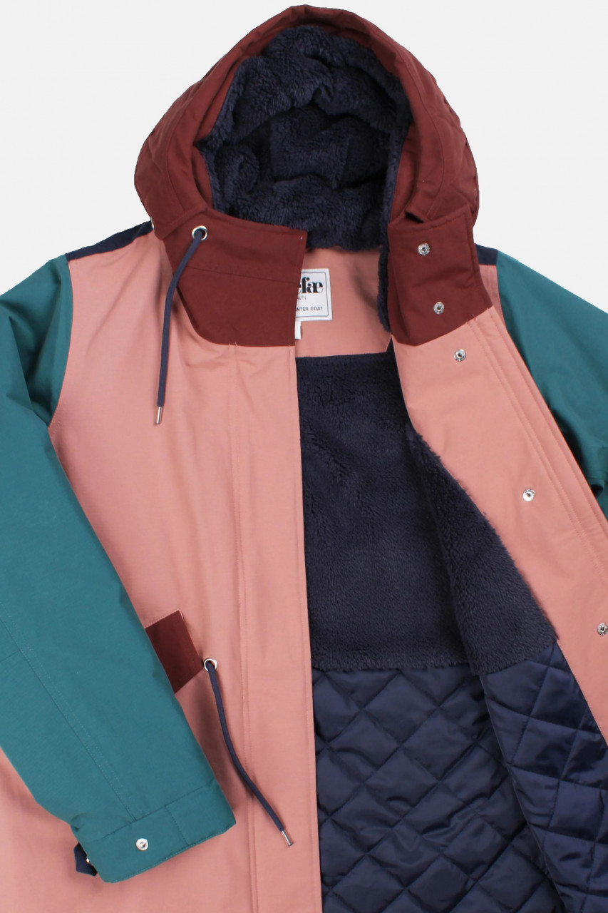 Danefae Winterjacke Danesvaneke Damen Braun Petrol Blau Parka Regenjacke