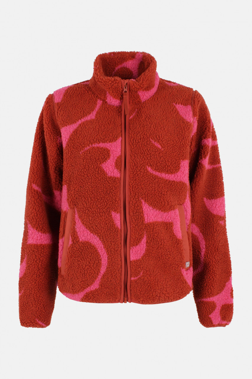 Danefae Danelabrador Fleecejacke Rot Pink Abstrakt Floral