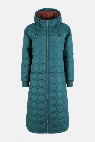Danefae Steppmantel Danedrama Damen Petrol Thermojacke Lang