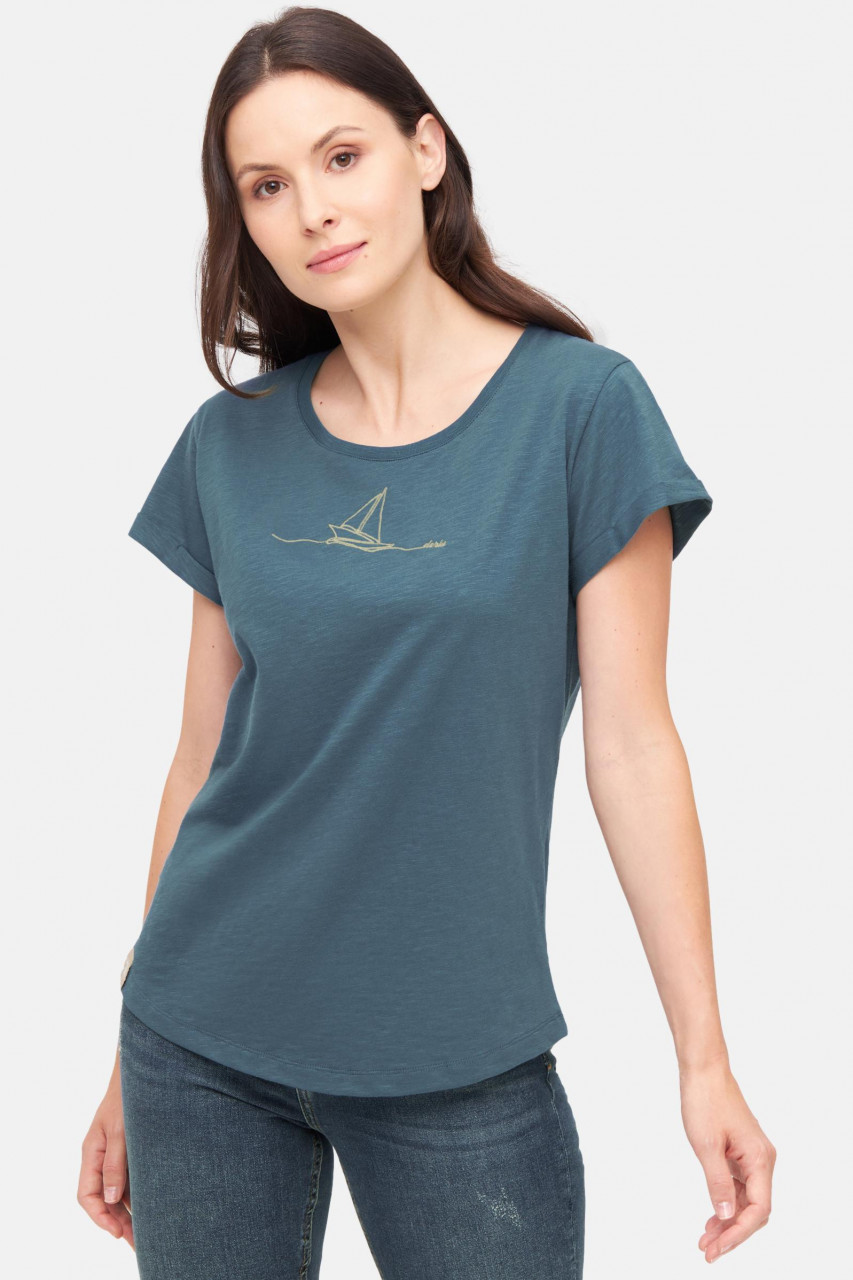 Derbe T-Shirt Segelboot Damen Blau
