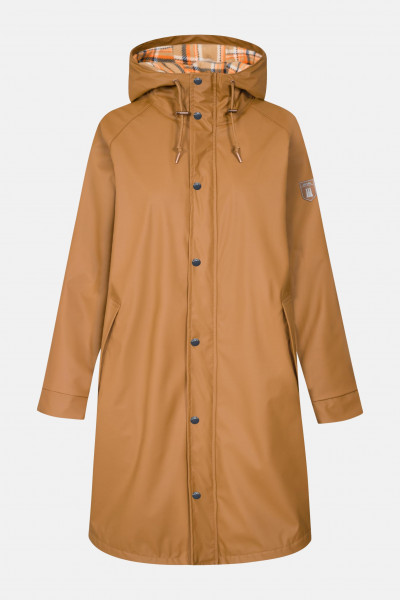 Derbe Wittholm Friese Damen Regenjacke Monks Robe Check Braun Kariert Gefüttert