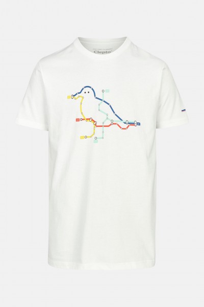 Cleptomanicx Herren T-Shirt CCV Weiß Möwe Baumwolle Nachhaltig