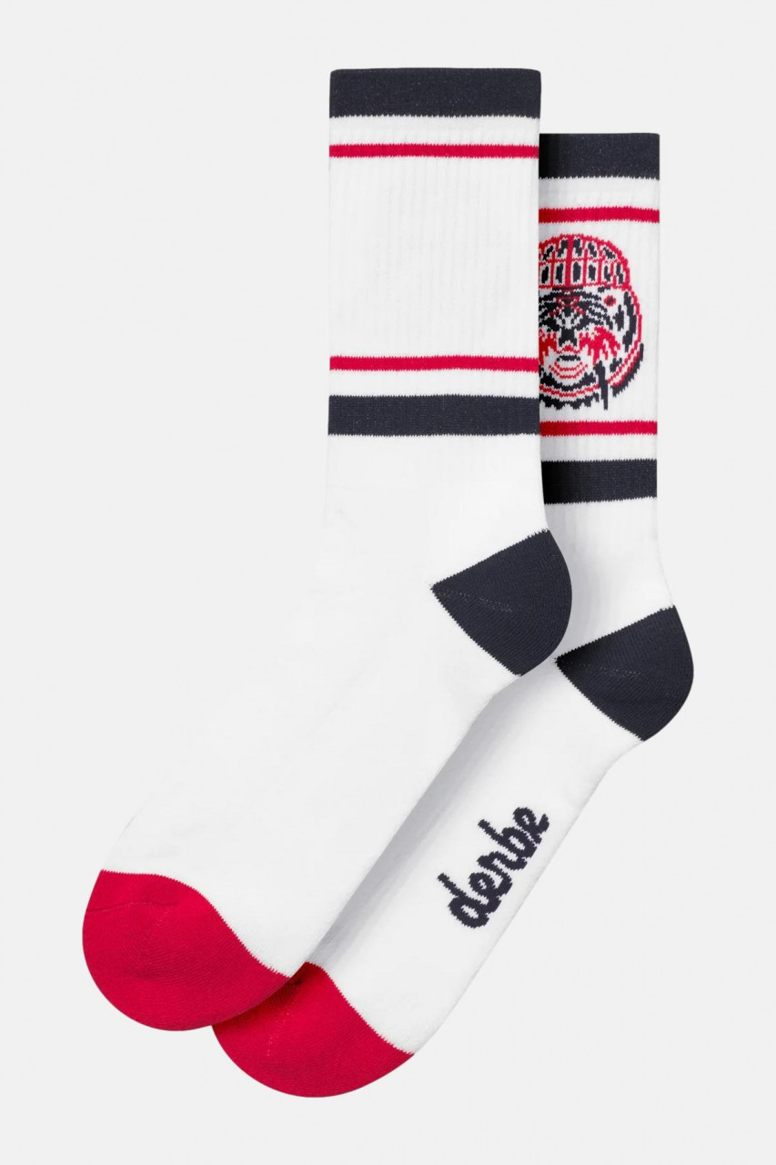 Derbe College Walross Socken Unisex Rot Schwarz Weiß