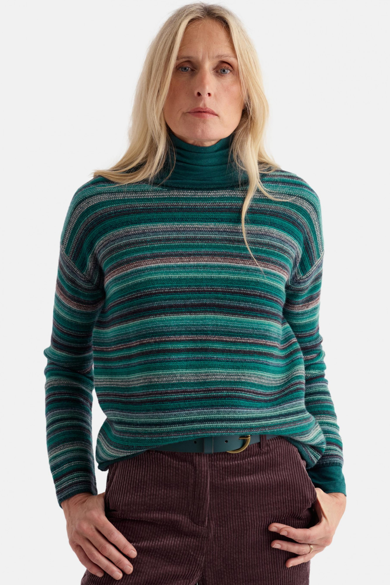 Seasalt Pullover Fruity Ripple Marks Damen Blau Türkis Braun Gestreift