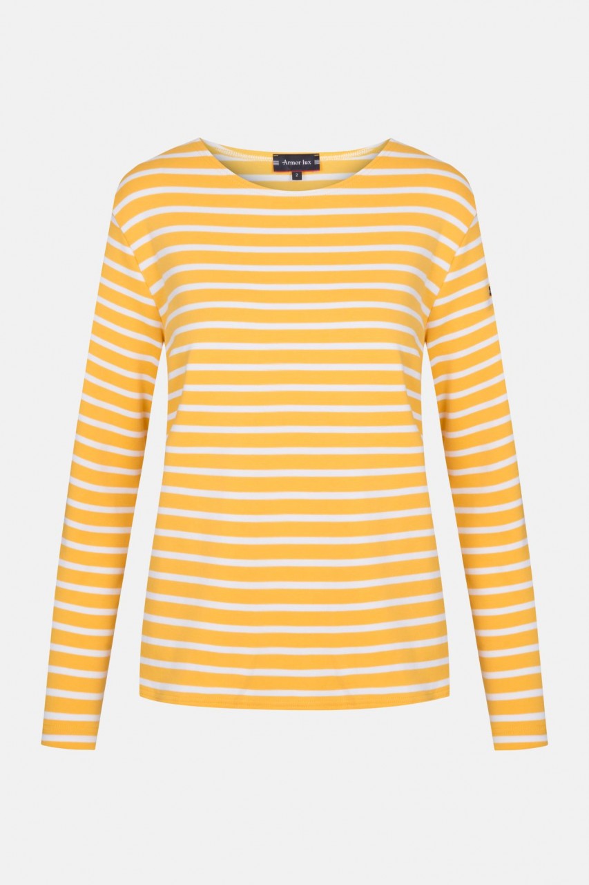 Armor Lux Lesconil Damen Streifenshirt Gelb Weiß