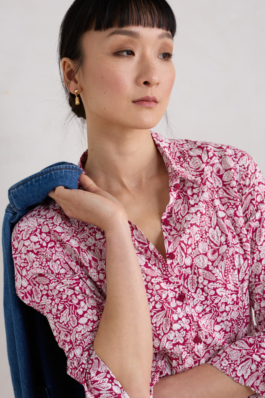 Seasalt Cornwall Larissa Damen Bluse Pink Rot Garten Gemüse