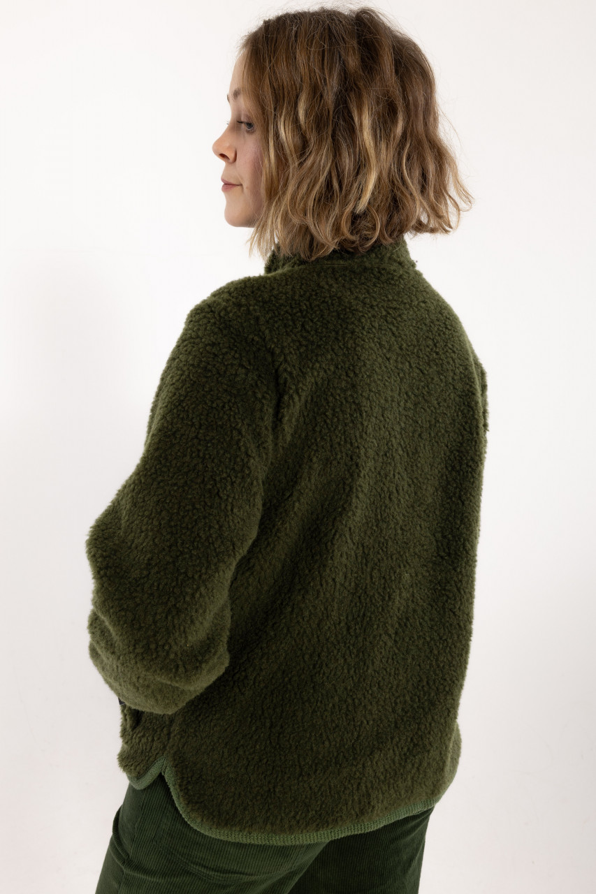 Danefae Danedada Übergangsjacke Oliv Grün Fleecejacke Wolle