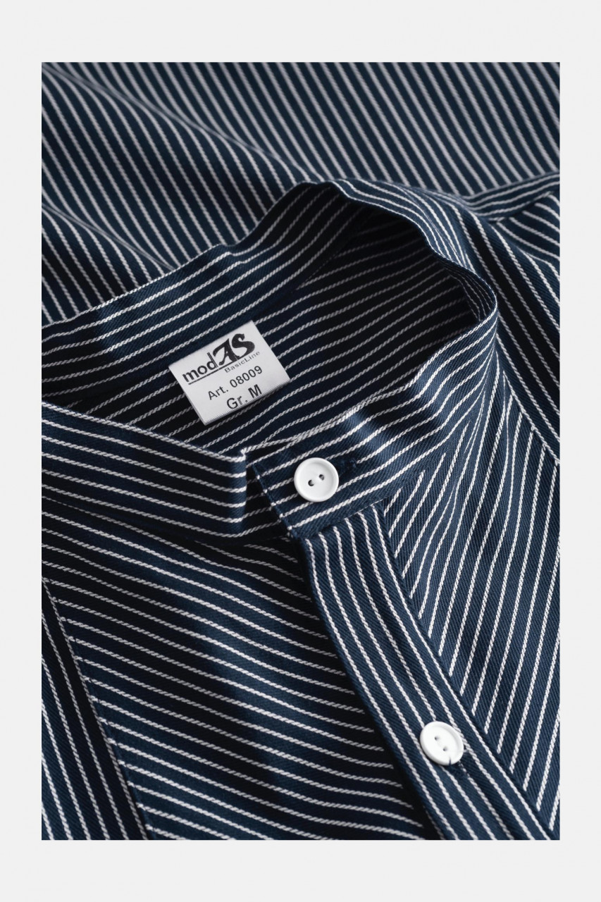 Detailansicht von Fischerhemd Basic Blau für Herren von modAS