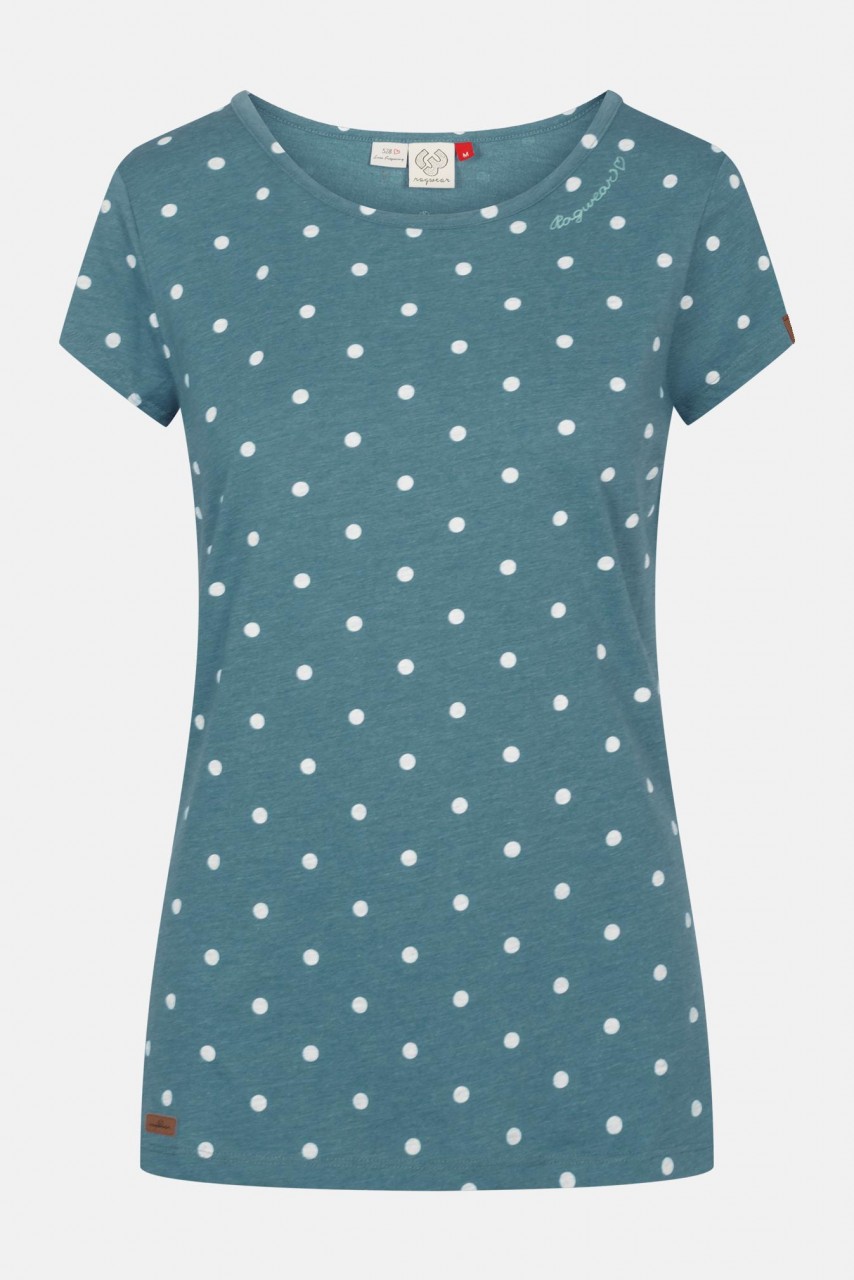 Ragwear Dots Damen T-Shirt Deep Ocean Petrol Punkte
