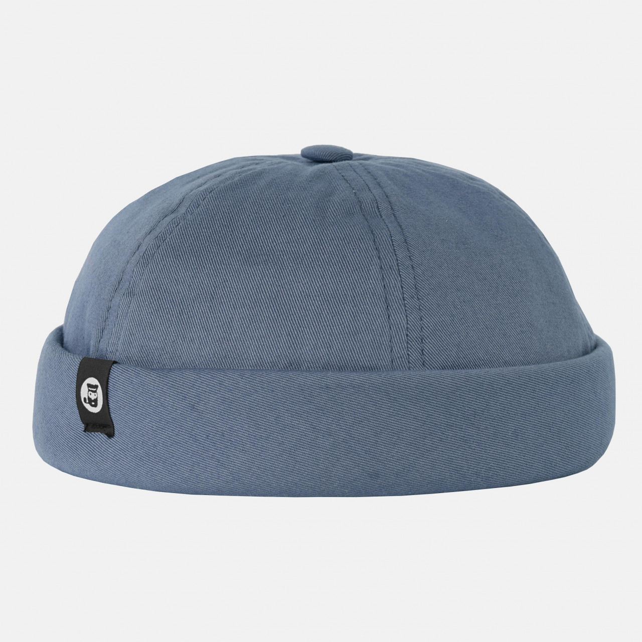 Hanseheld Docker Cap Baumwolle Blau Grau Kurz Flach Fischermütze