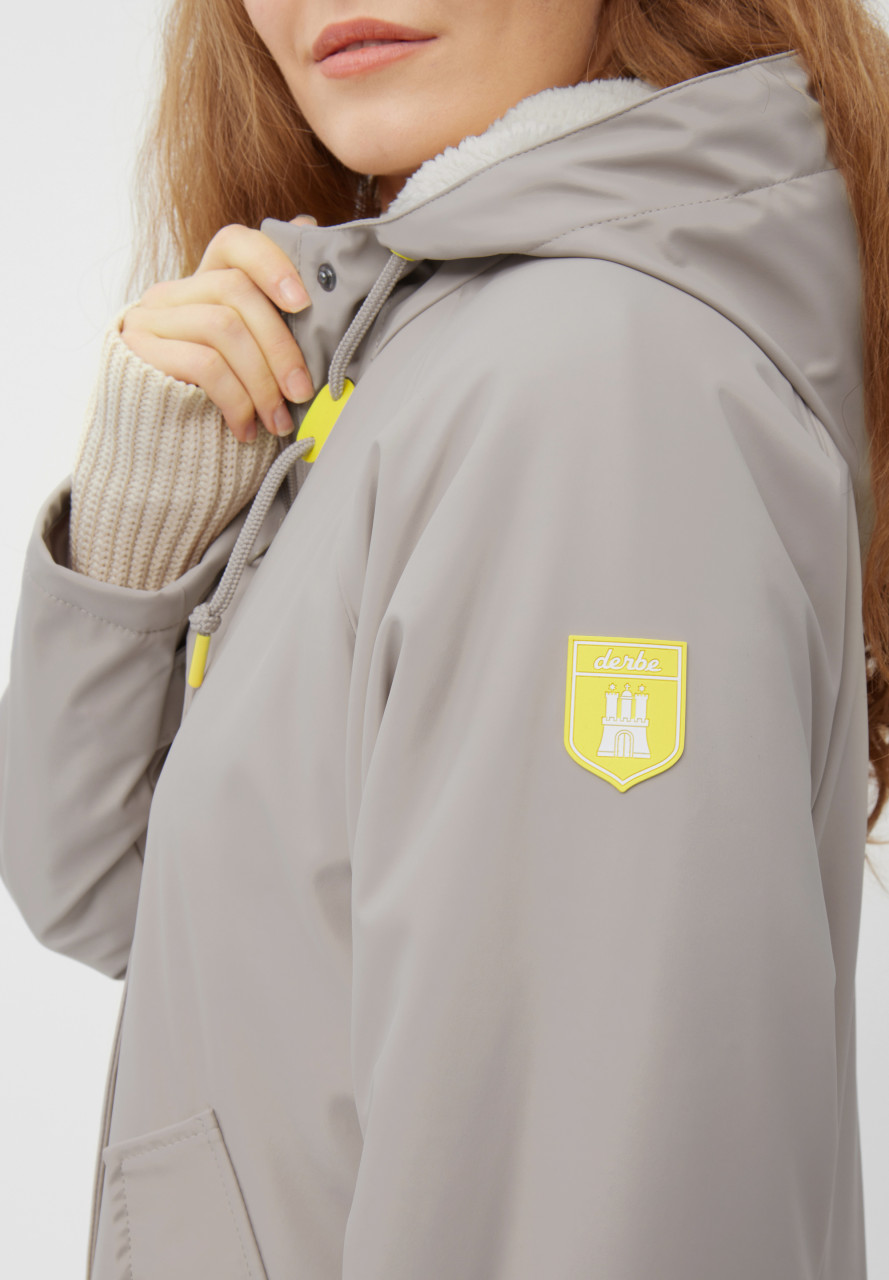Derbe Regenjacke Friese Tidaholm Damen Beige Gefüttert