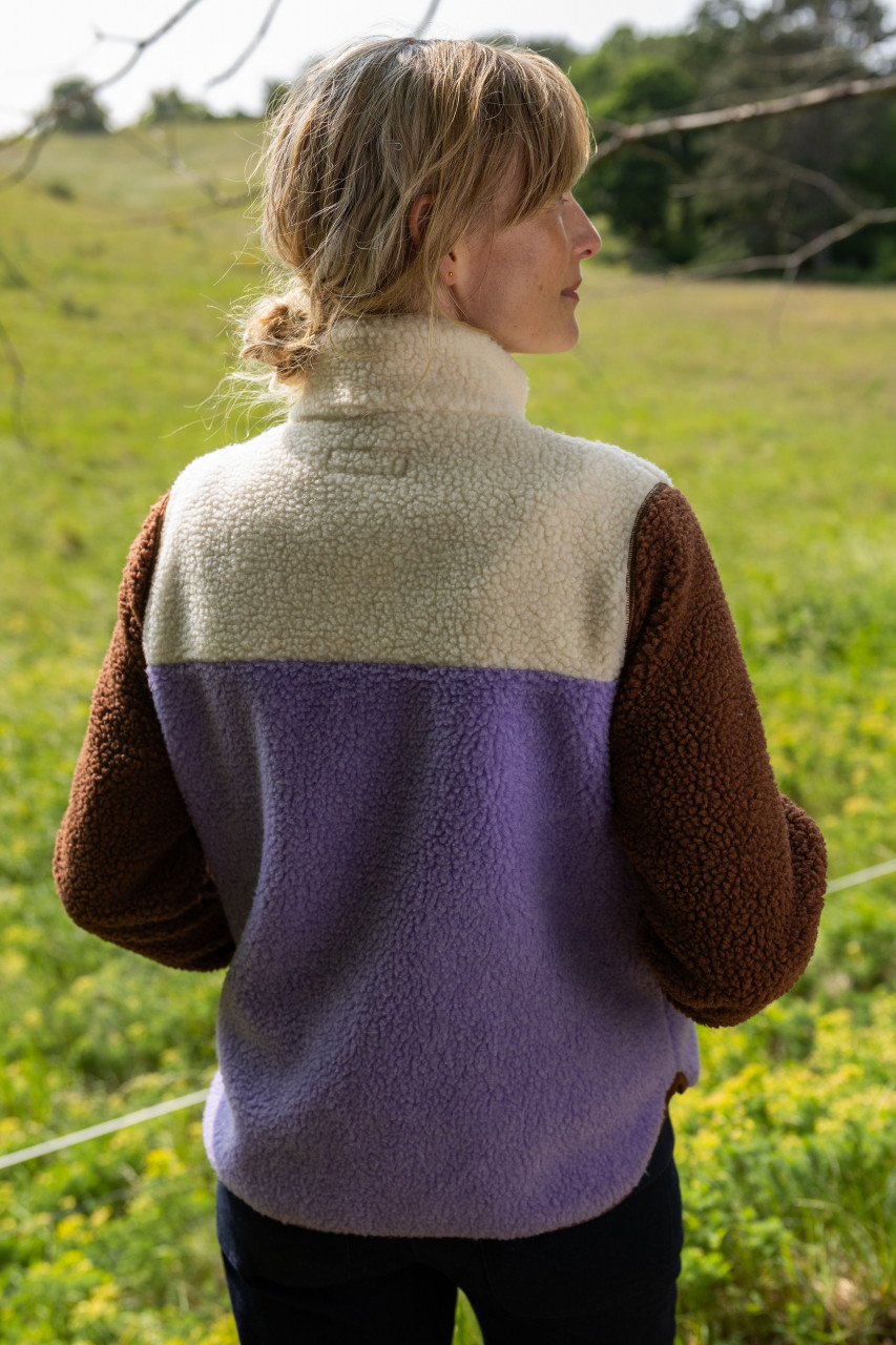 Danefae Danebirk Fleecejacke Flieder Braun Rot Weiß