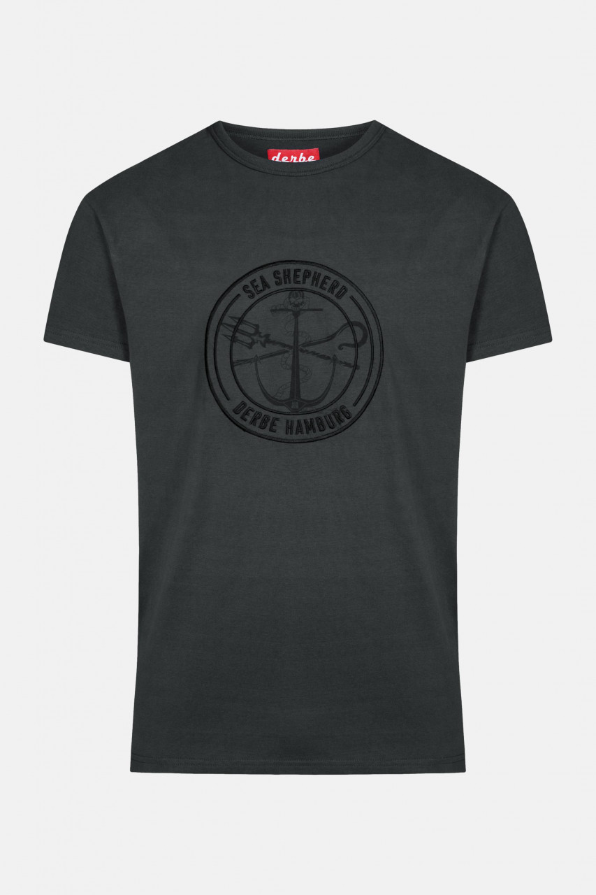 Derbe Barsch Mono Sea Shepherd Gots Organic Herren Shirt Schwarz